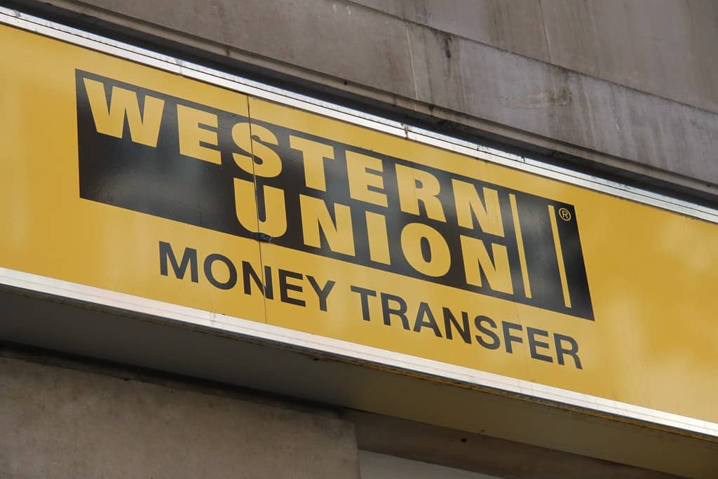 Old Western Union Money Transfer Sign